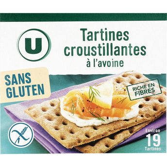 U SANS GLUTEN Tartines croustillantes à l'avoine sans gluten 230g