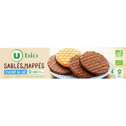 (27/11/24) U BIO Biscuits Sablés bio nappés au chocolat au lait étui de 200g