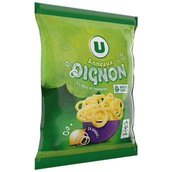U Biscuits apéritifs Soufflés à base de maïs goût oignon 60g