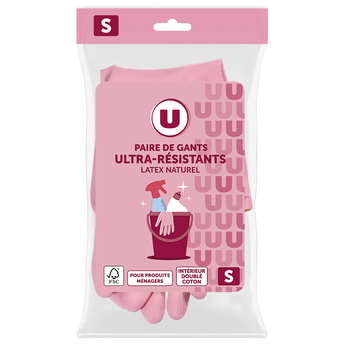 U Gant ménage ultra résistant latex taille S