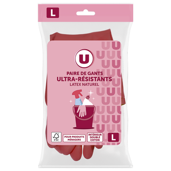 U Gant ménage ultra résistant latex taille L