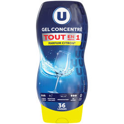 U Gel lave-vaisselle tout en 1 parfum citron flacon 720ml