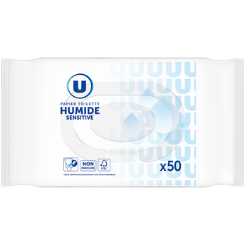 U Papier toilette humide sensitive x50