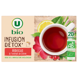U BIO Infusion Bio Détox hibiscus U BIO - 20 sachets 30g