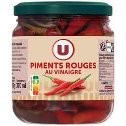 U Piments rouges au vinaigre bocal 27cl 130g
