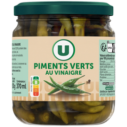 U Piments verts au vinaigre bocal 37cl 130g