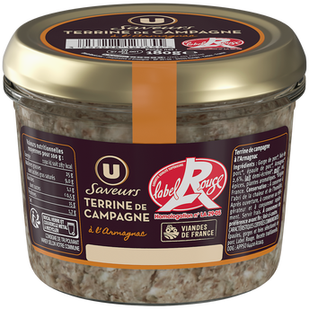 U SAVEURS Terrine de campagne à l'armagnac 180g