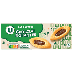 U Barquettes au chocolat et aux noisettes - paquet de 120g