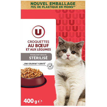 U Croquettes pour chat stérilisé au boeuf & aux légumes 400g