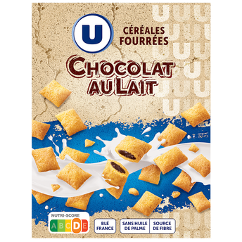 U Céréales fourrées au chocolat au lait 375g