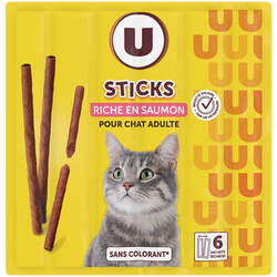 U Sticks au saumon pour chat U 6x5g