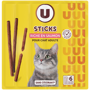 U Sticks au saumon pour chat U 6x5g