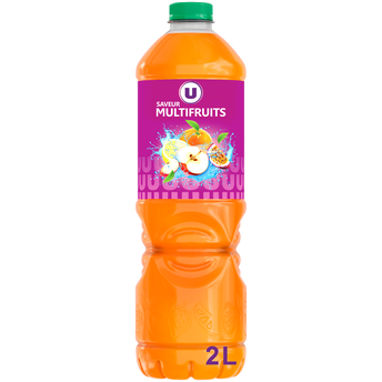 U Boisson aux jus de fruits plate saveur multifruits PET 2L