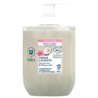 U BIO Crème lavante bio douceur de lait de coco et hibiscus 300ml