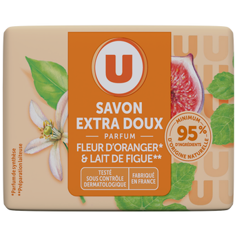 U Savon extra doux fleur d'oranger lait figue, 100g