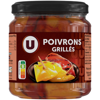 U Poivrons grillés rouges et jaunes à l'huile 280g
