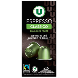 U Café Capsules expresso classico MAX HAVELAAR - compatible NESPRESSO -x10