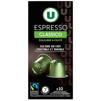 U Café Capsules expresso classico MAX HAVELAAR - compatible NESPRESSO -x10
