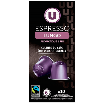 U Café Capsules espresso lungo MAX HAVELAAR - compatible NESPRESSO - x10