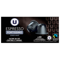 U Café Capsules espresso fortissimo MAX HAVELAAR - compatible NESPRESSO- x10