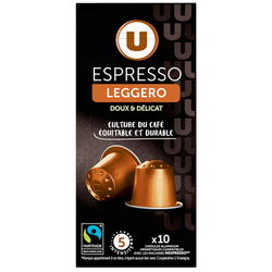 U Café Capsules espresso leggero MAX HAVELAAR - compatible NESPRESSO - x10