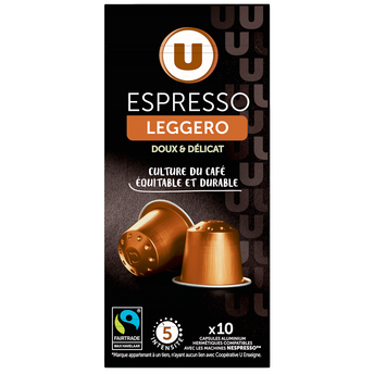U Café Capsules espresso leggero MAX HAVELAAR - compatible NESPRESSO - x10