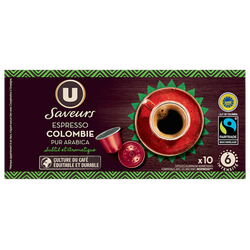 U SAVEURS Café Capsules MAXWELL espresso Colombie - compatible NESPRESSO - x10