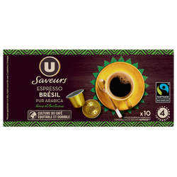 U SAVEURS Café Capsules ESPRESSO BRESIL N°4 - compatible NESPRESSO - x10
