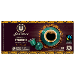 U SAVEURS Capsules Bio Café espresso Ethiopie MAX HAVELAAR - compatible NESPRESSO - x10