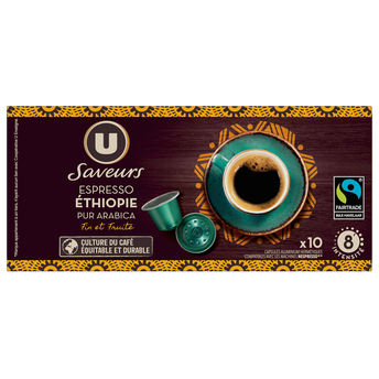 U SAVEURS Capsules Bio Café espresso Ethiopie MAX HAVELAAR - compatible NESPRESSO - x10