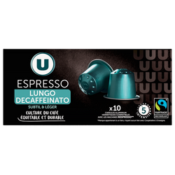 U Café Capsules espresso lungo décaféiné - compatible NESPRESSO - x10