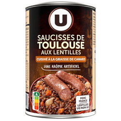 U Saucisses de Toulouse aux lentilles Boîte de 420g