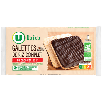 U BIO Galette de riz au chocolat noir , 100g