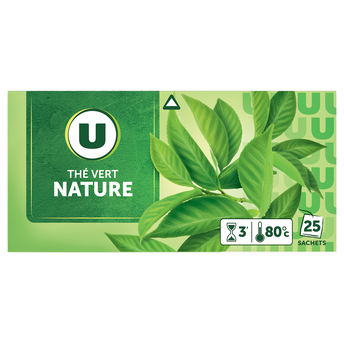 U Thé vert nature U - boîte 25 sachets 40g