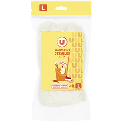 U Gants fins en latex taille L (9) x10