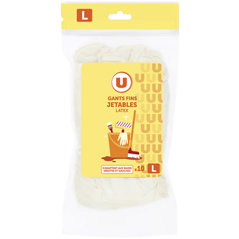 U Gants fins en latex taille L (9) x10