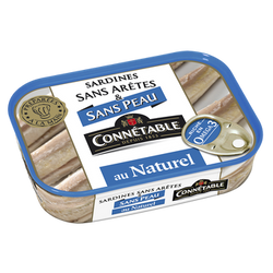 Sardines sans peau sans arêtes au naturel - CONNÉTABLE - 98g