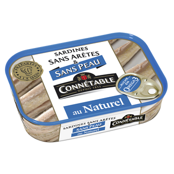 Sardines sans peau sans arêtes au naturel - CONNÉTABLE - 98g