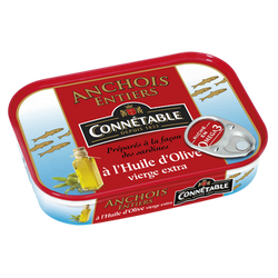 Anchois entiers à l'huile d'olive vierge extra - CONNÉTABLE - 100g