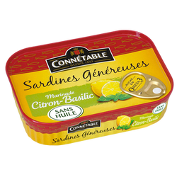 Sardine marinade citron basilic sans huile CONNETABLE, 140g