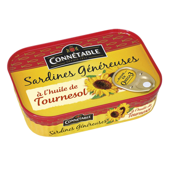 Sardines Généreuses à l'huile de tournesol - CONNÉTABLE - 140g
