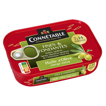 Petites sardines Sprats à l'huile d'olive vierge extra - CONNÉTABLE -106g