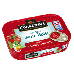 Sardines Pêche Responsable sauce tomate et basilic sans huile CONNETABLE 115g 1/6