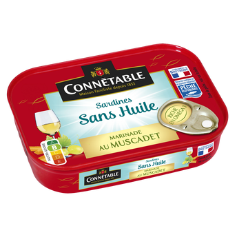 Sardines Pêche Responsable marinade au muscadet sans huile CONNETABLE,115g 1/6