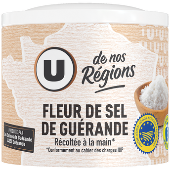 U DE NOS REGIONS Fleur de sel de Guérande boite de 125g