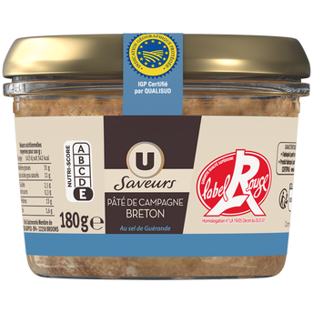 U SAVEURS Pâté de campagne breton au sel de Guérande IGP LR 180g