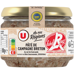 U DE NOS REGIONS Pâté de campagne breton au sel de Guérande IGP LR 180g