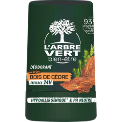 Déodorant Homme bois de cédre L'ARBRE VERT BIEN ETRE 50ml