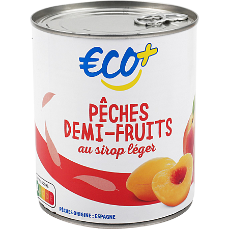 Pêches Eco+ Sirop léger - 475 g