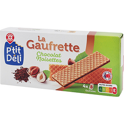 Gaufrettes P'tit Déli chocolat noisettes 160g